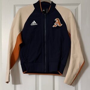 Adidas Kids Navy and Beige Jacket with Orange Accents